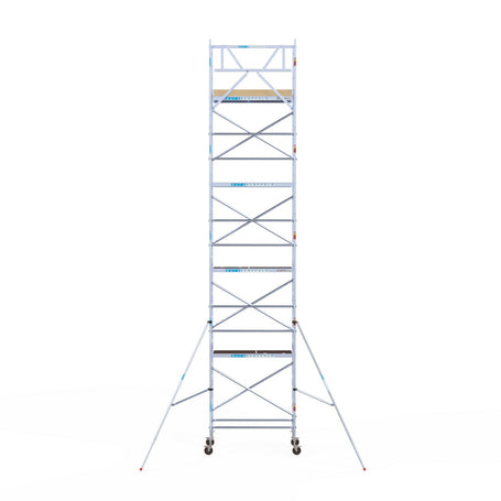 Rolsteiger Basic 90x190 10,2m werkhoogte carbon vloer tegen de gevel