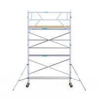 Rolsteiger Basic 75x305 6,2m werkhoogte carbon vloer tegen de gevel
