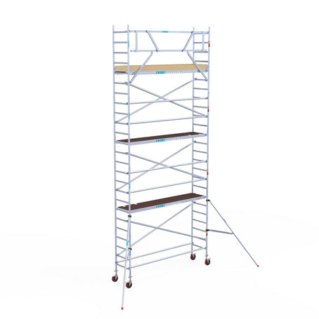 Rolsteiger Basic 75x305 8,2m werkhoogte carbon vloer tegen de gevel