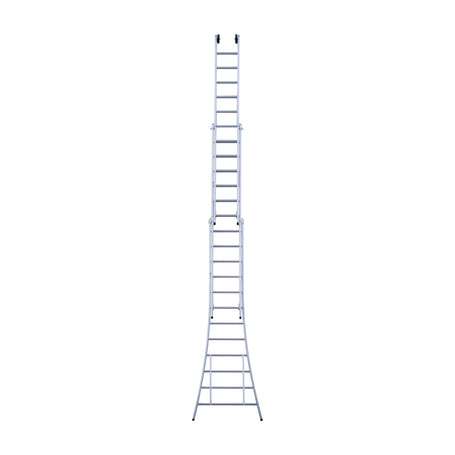 Eurostairs Reform ladder driedelig uitgebogen 3x12 sporten + gevelrollen