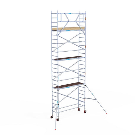 Rolsteiger Basic 75x250 8,2m werkhoogte carbon vloer tegen de gevel