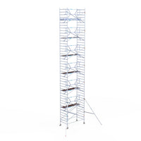 Rolsteiger Professional 135x250 14,2m werkhoogte carbon vloer tegen de gevel