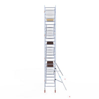 Rolsteiger Basic 90x305 8,2m werkhoogte carbon vloer tegen de gevel