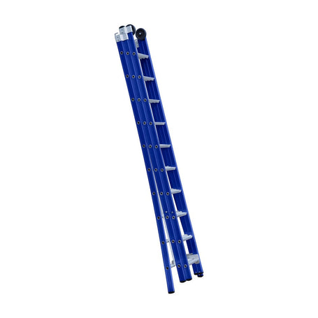 Eurostairs Reform ladder driedubbel uitgebogen 3x10 sporten BLAUW