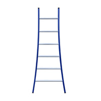 Eurostairs Ladder enkel uitgebogen 1x6 sporten BLAUW