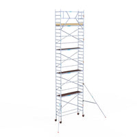 Rolsteiger Basic 75x250 10,2m werkhoogte carbon vloer tegen de gevel