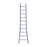 Eurostairs Ladder enkel uitgebogen 1x10 sporten BLAUW