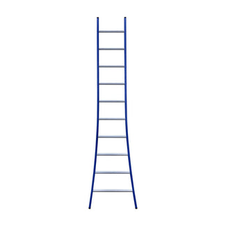 Eurostairs Ladder enkel uitgebogen 1x10 sporten BLAUW