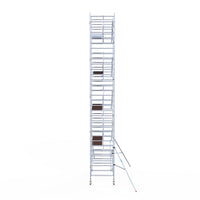 Rolsteiger Professional 135x250 10,2m werkhoogte carbon vloer tegen de gevel