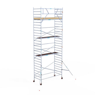 Rolsteiger Basic 135x305 9,2m werkhoogte carbon vloer tegen de gevel