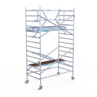 Rolsteiger Professional 135x250 5,2m werkhoogte carbon vloer tegen de gevel