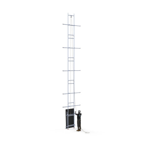 Zonnepanelen steiger 135x250 10,2m werkhoogte incl. Safeguard dakrandbeveiliging