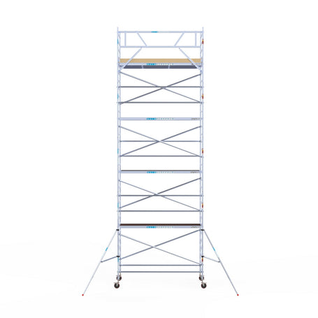 Rolsteiger Basic 135x305 10,2m werkhoogte carbon vloer tegen de gevel