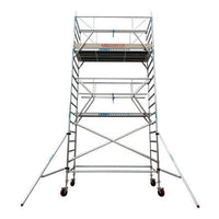Aanhanger en rolsteiger 135x190x6,2m werkhoogte en enkele voorloopleuning