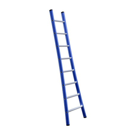 Eurostairs Ladder enkel uitgebogen 1x8 sporten BLAUW