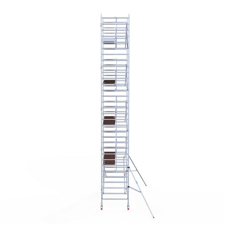 Rolsteiger Professional 135x305 10,2m werkhoogte carbon vloer tegen de gevel