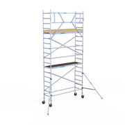 Rolsteiger Basic 75x250 6,2m werkhoogte carbon vloer tegen de gevel