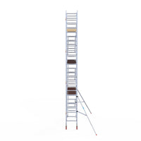 Rolsteiger Basic 75x250 8,2m werkhoogte carbon vloer tegen de gevel