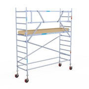 Rolsteiger Basic 90x305 4,2m werkhoogte carbon vloer tegen de gevel