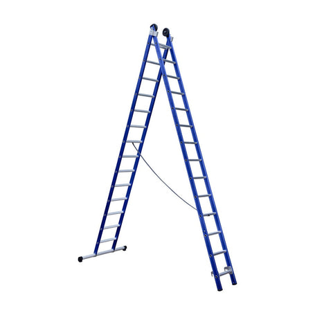Eurostairs Reform ladder dubbel recht 2x14 sporten BLAUW
