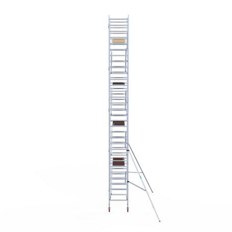 Rolsteiger Basic 90x190 10,2m werkhoogte carbon vloer tegen de gevel