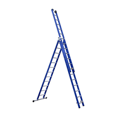 Eurostairs Reform ladder driedubbel recht 3x12 sporten BLAUW