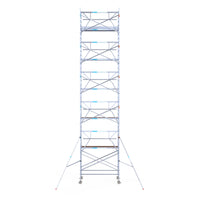 Steigeraanhanger afsluitbaar 250 + Rolsteiger Standaard 135x250 12,2m werkhoogte carbon vloer enkele voorloopleuning
