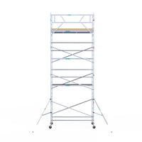 Rolsteiger Basic 135x305 9,2m werkhoogte carbon vloer tegen de gevel
