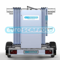 Steigeraanhanger afsluitbaar 250 + Rolsteiger Basic 135x250 10,2m werkhoogte carbon vloer