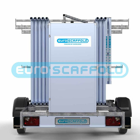 Steigeraanhanger afsluitbaar 250 + Rolsteiger Basic 135x250 10,2m werkhoogte carbon vloer