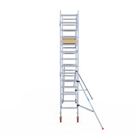 Rolsteiger Basic 75x305 5,2m werkhoogte carbon vloer tegen de gevel