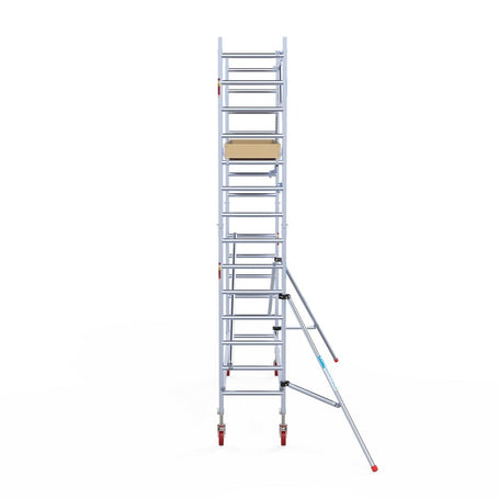Rolsteiger Basic 75x305 5,2m werkhoogte carbon vloer tegen de gevel