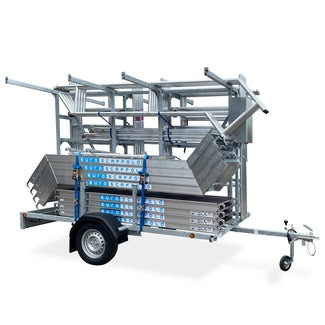 Trappentoren 135x250x12,2m werkhoogte met trappentoren aanhanger
