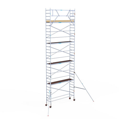 Rolsteiger Basic 75x305 10,2m werkhoogte carbon vloer tegen de gevel