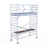 Rolsteiger Original  135x305 5,2m werkhoogte carbon vloer tegen de gevel