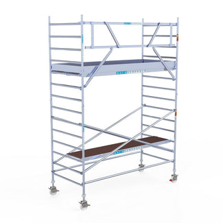 Rolsteiger Original  135x305 5,2m werkhoogte carbon vloer tegen de gevel