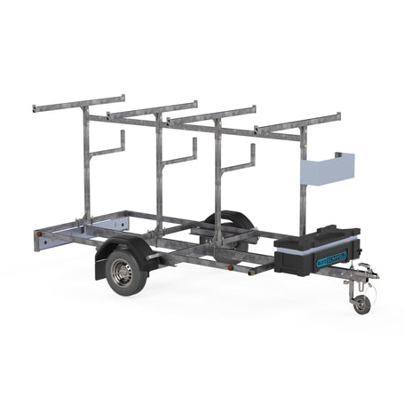 Steigeraanhanger 305 + Rolsteiger Standaard 135x305 8,2m werkhoogte enkele voorloopleuning