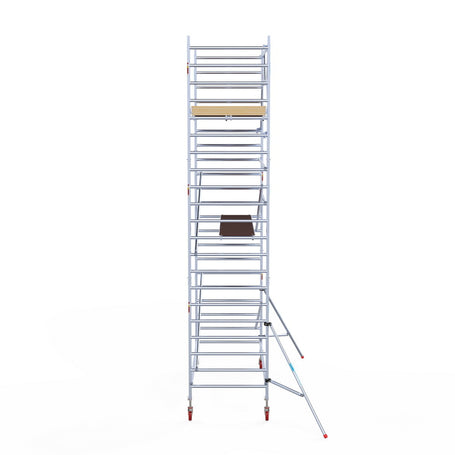 Rolsteiger Basic 135x305 7,2m werkhoogte carbon vloer tegen de gevel
