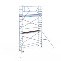 Rolsteiger Original  75x305 6,2m werkhoogte carbon vloer tegen de gevel