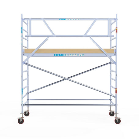 Rolsteiger Basic 135x305 4,2m werkhoogte carbon vloer tegen de gevel