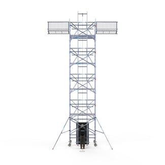 Zonnepanelen steiger 135x250 10,2m werkhoogte incl. Safeguard dakrandbeveiliging