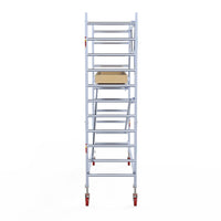 Rolsteiger Basic 90x305 4,2m werkhoogte carbon vloer tegen de gevel