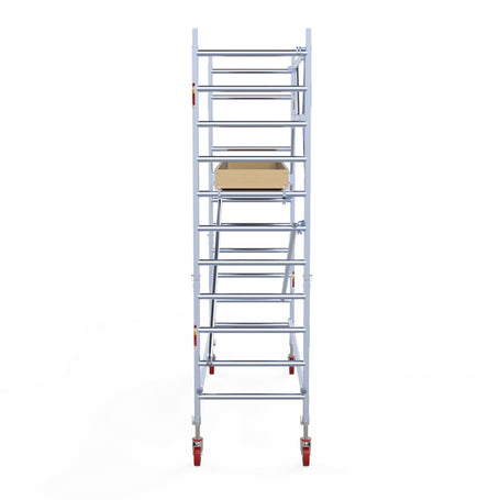 Rolsteiger Basic 90x305 4,2m werkhoogte carbon vloer tegen de gevel