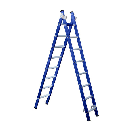 Eurostairs Reform ladder dubbel recht 2x8 sporten BLAUW