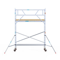 Rolsteiger Basic 75x305 5,2m werkhoogte carbon vloer tegen de gevel