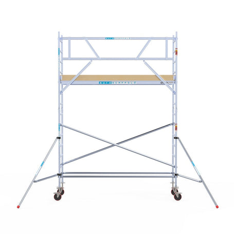 Rolsteiger Basic 75x305 5,2m werkhoogte carbon vloer tegen de gevel