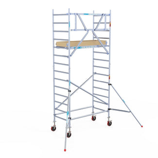 Rolsteiger Basic 90x190 5,2m werkhoogte carbon vloer tegen de gevel