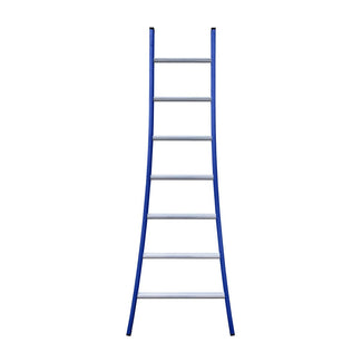 Eurostairs Ladder enkel uitgebogen 1x7 sporten BLAUW