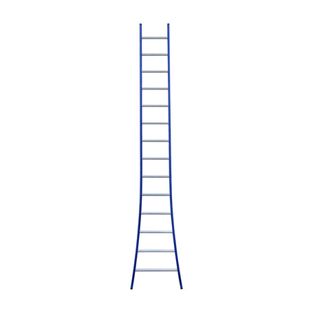 Eurostairs Ladder enkel uitgebogen 1x14 sporten BLAUW