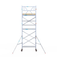 Rolsteiger Basic 75x190 7,2m werkhoogte carbon vloer tegen de gevel